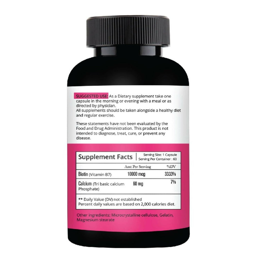 Nutracology Biotin 10mg for Hair Growth & Hair Loss Capsules | Grocsy