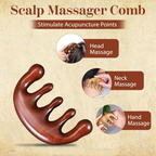 Bronson Professional Wooden Scalp Massager Comb Gua Sha For Hair Growth | Grocsy