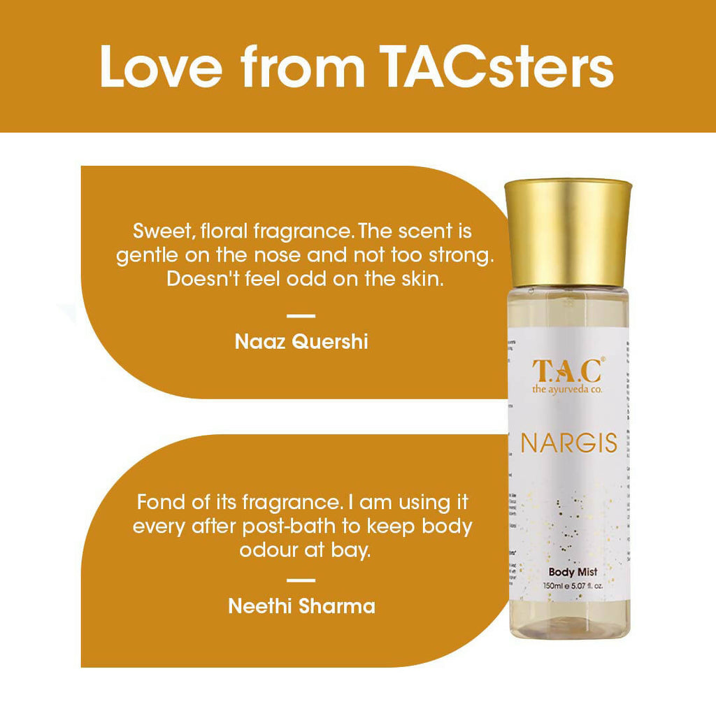 TAC - The Ayurveda Co. Nargis Body Mist | Grocsy