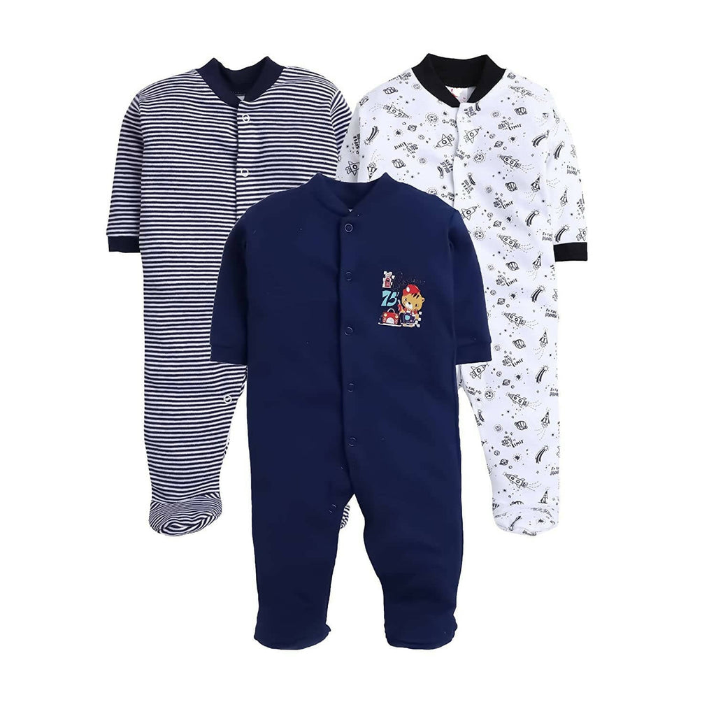 Daddy - G Rompers/Sleepsuits/Jumpsuit /Night Suits for New Born Babies - Navy Blue | Grocsy
