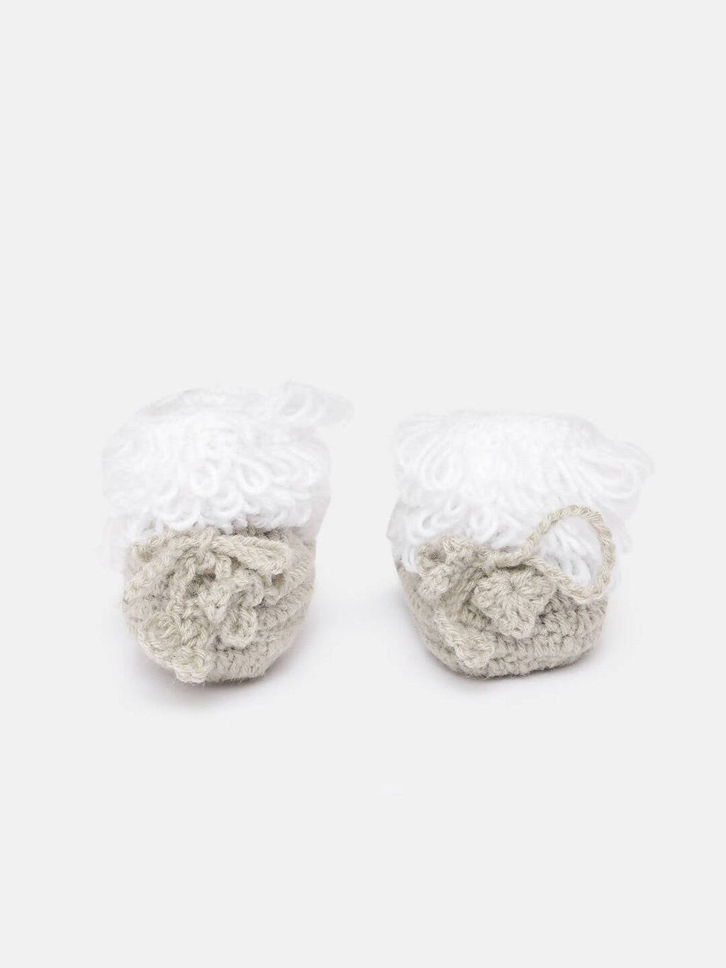 Chutput Kids Woollen Hand Knitted Animal Detailed Booties - Grey | Grocsy