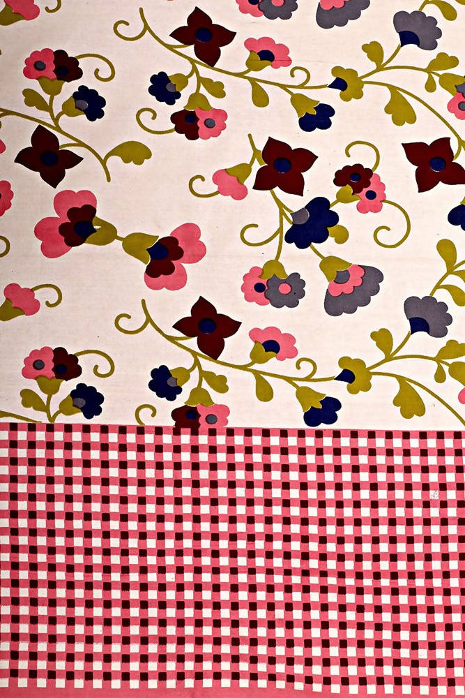 Vamika Printed Cotton Pink & Multicolor Bedsheet With Pillow Covers (LEOC_CHKM_P) | Grocsy