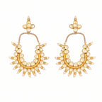 Nuyug 22k Gold Plated Royal Pearl Accent Kundan Earrings | Grocsy