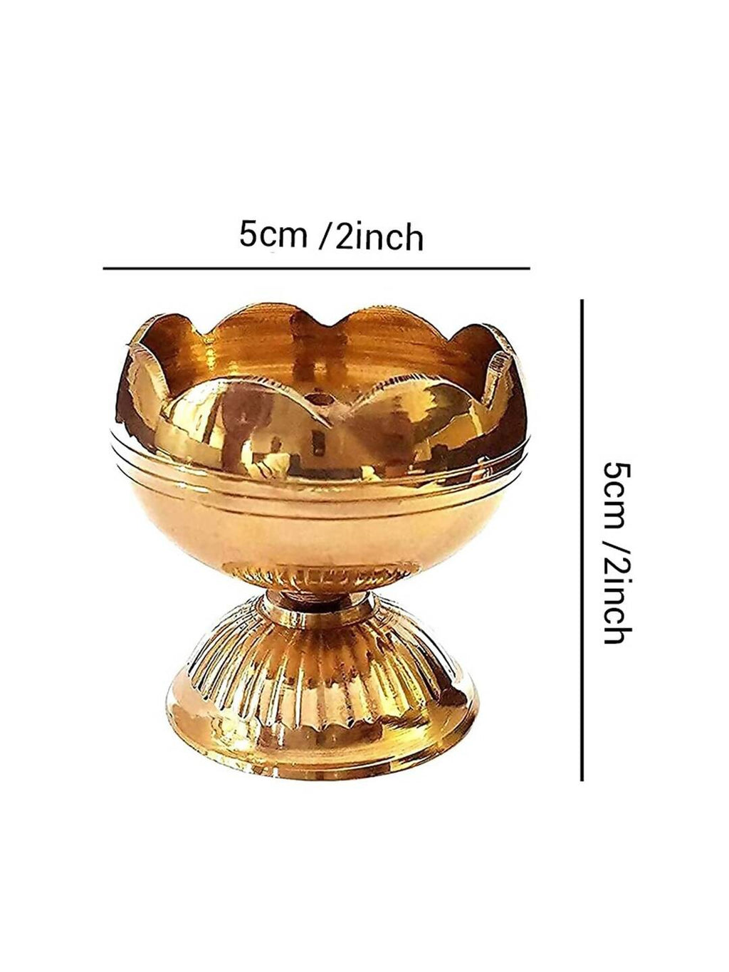 Tied Ribbons Gold Toned 5 Pieces Akhand Brass Diyas | Grocsy