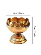 Tied Ribbons Gold Toned 5 Pieces Akhand Brass Diyas | Grocsy