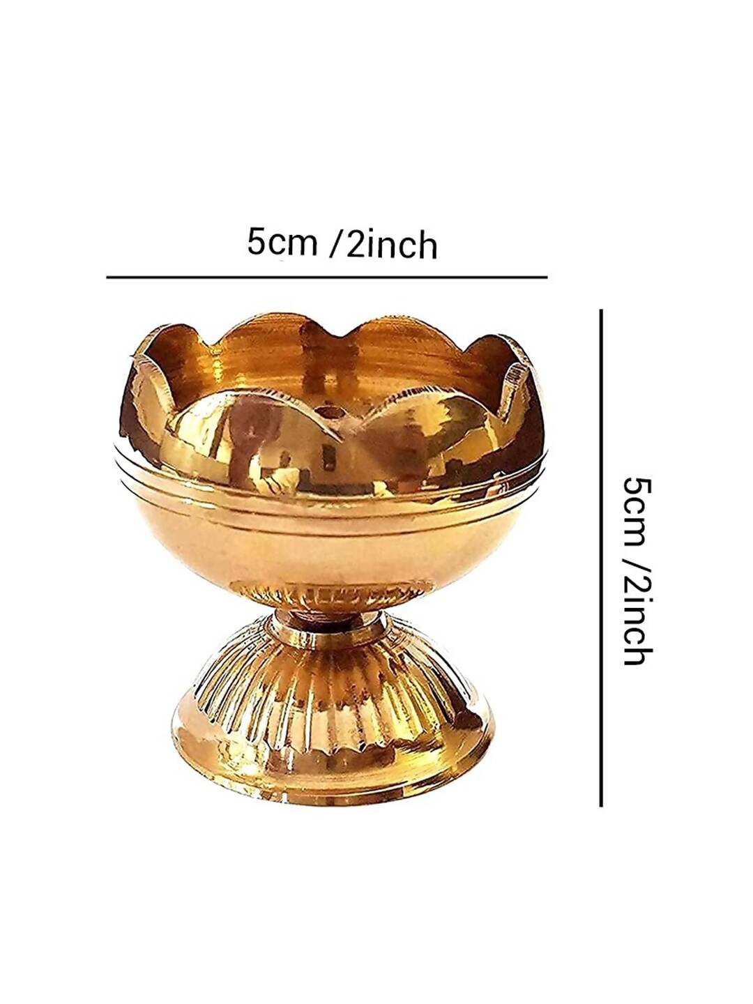 Tied Ribbons Gold Toned 5 Pieces Akhand Brass Diyas | Grocsy