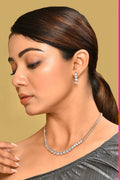 Joban Fashion Women Brass Golden White Ad Necklace Set | Grocsy