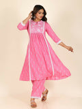 Aramya Pink Rayon Geometric Panelled Kurta for Women | Grocsy