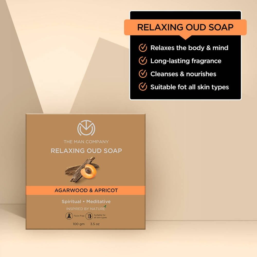 The Man Company Relaxing Oud Soap - Agarwood & Apricot | Grocsy