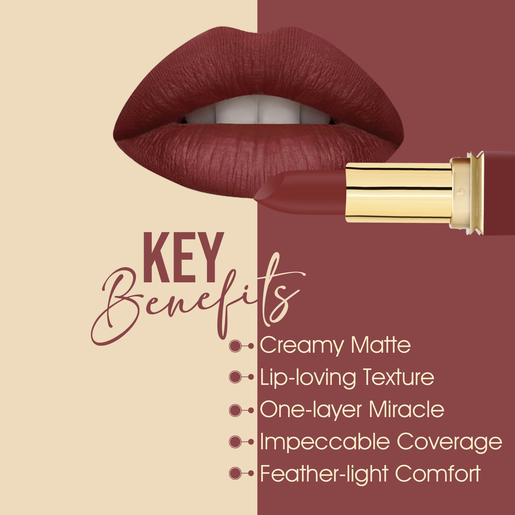 Colors Queen Nude It Creamy Matte Lipstick - Peach Petunia | Grocsy