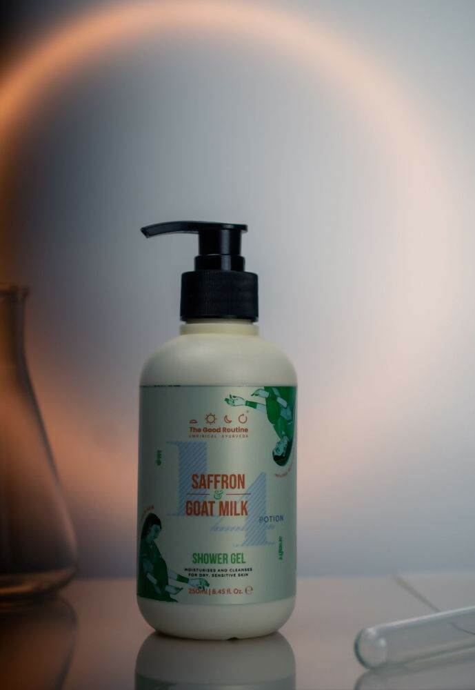 The Good Routine Goat Milk & Saffron Sulphate-Free Shower Gel | Grocsy
