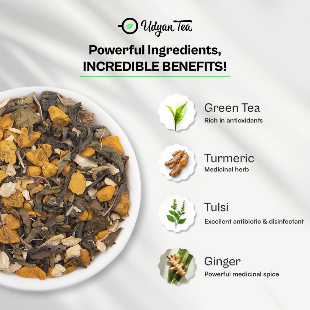 Udyan Tea Turmeric Spice Green Tea | Grocsy