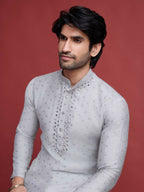 Vastranavya Exclusive Festival Wear Viscose Mirror Work on Self Weaving Kurta Only | Grocsy