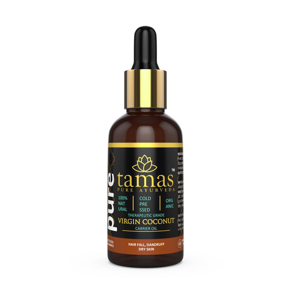 Tamas Pure Ayurveda 100% Organic Coconut (Virgin) Cold-Pressed Carrier Oil-USDA Certified Organic | Grocsy