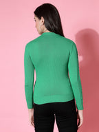 Women Winter Green Cotton Cardigan - Wool Trees | Grocsy