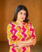Aayaa Pure Muslin printed Kurti & Pant - Multi Color | Grocsy