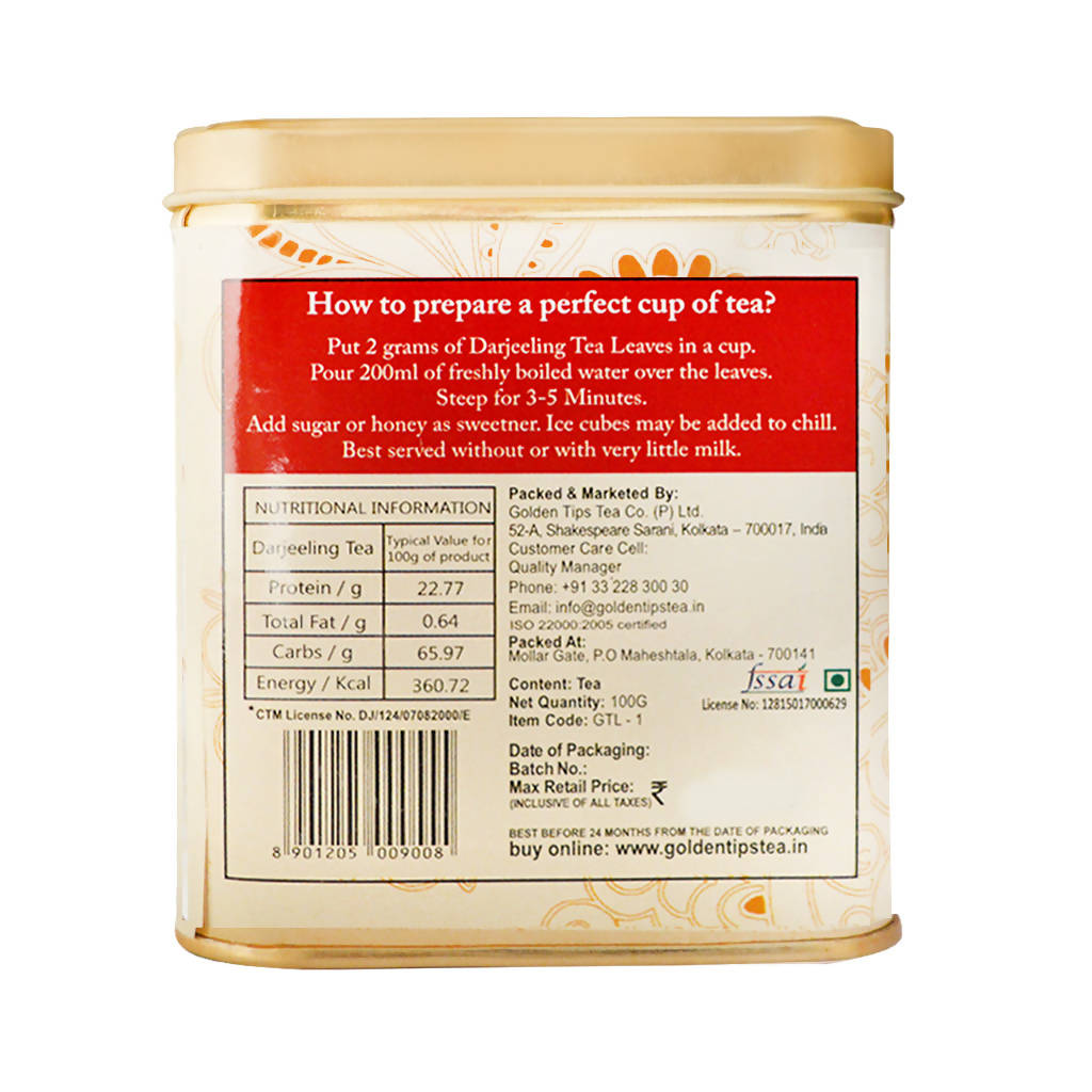 Golden Tips Darjeeling Tea - Tin Can | Grocsy
