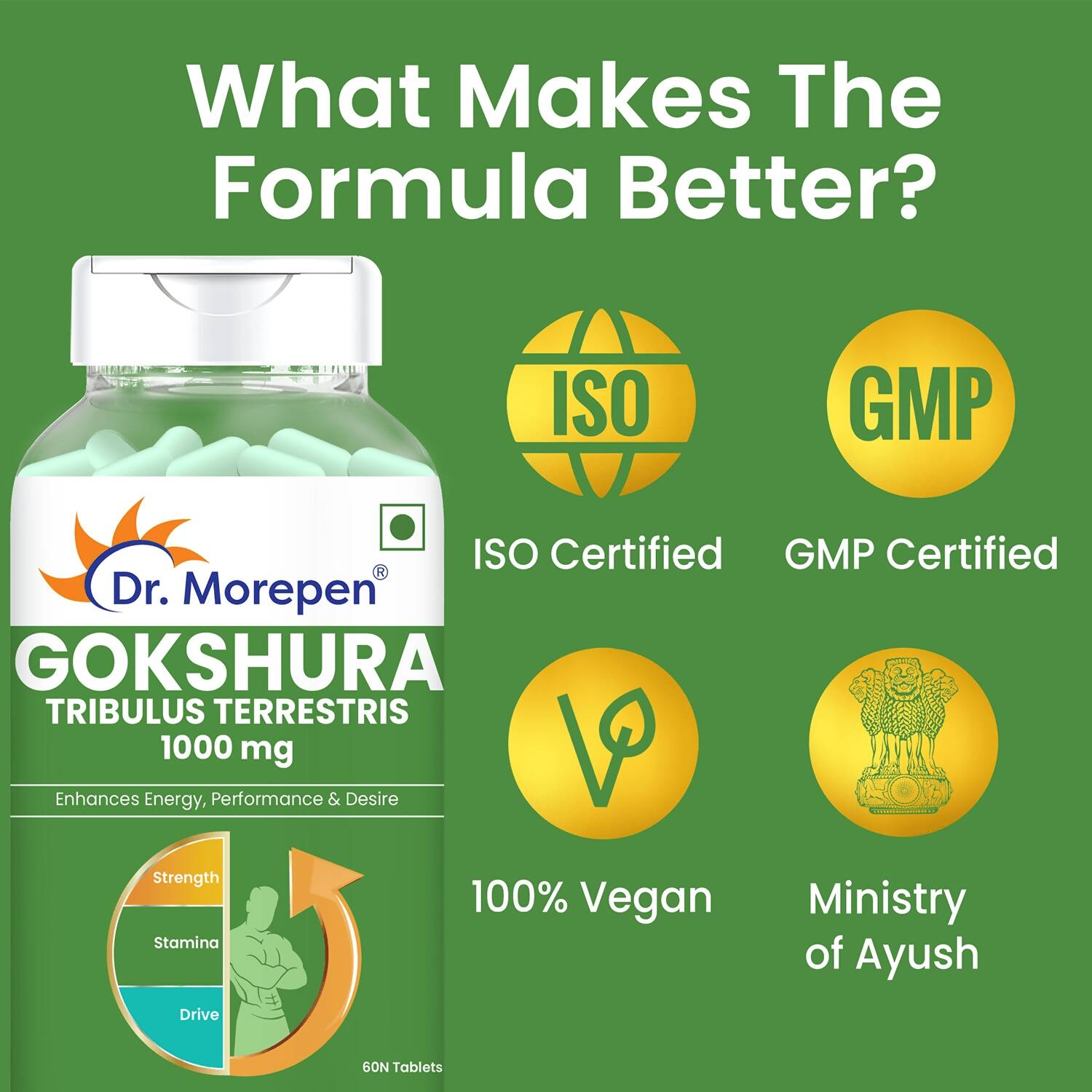 Dr. Morepen Gokshura and Testo Boost Tablets Combo for Men | Grocsy