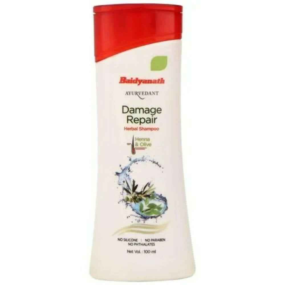 Baidyanath Jhansi Ayurvedant Damage Repair Herbal Shampoo - Henna & Olive | Grocsy