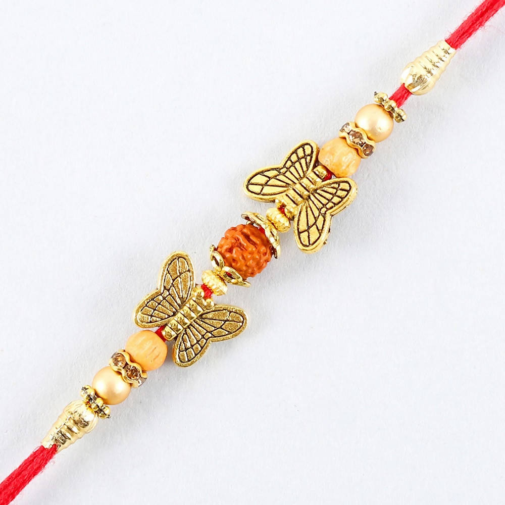Ethnic Butterfly Rudraksha Rakhi & Cadbury Temptations | Grocsy
