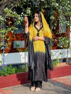 Teeya Creation Women's Trendy Stylish French Crepe Silk Yellow Kurta Set | Grocsy