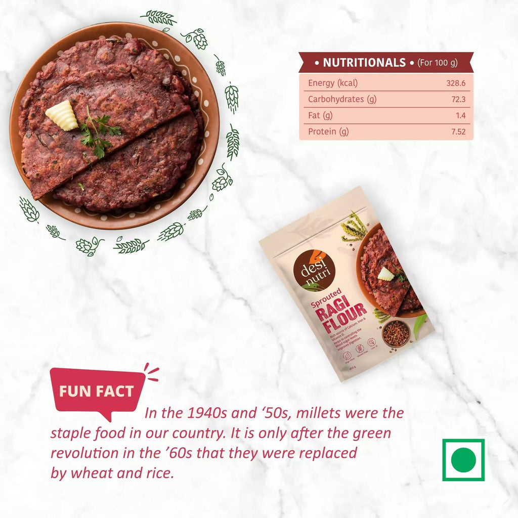 Desi Nutri Sprouted Ragi Flour | Grocsy