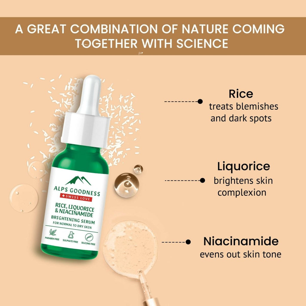 Alps Goodness Rice Liquorice & Niacinamide Brightening Serum | Grocsy