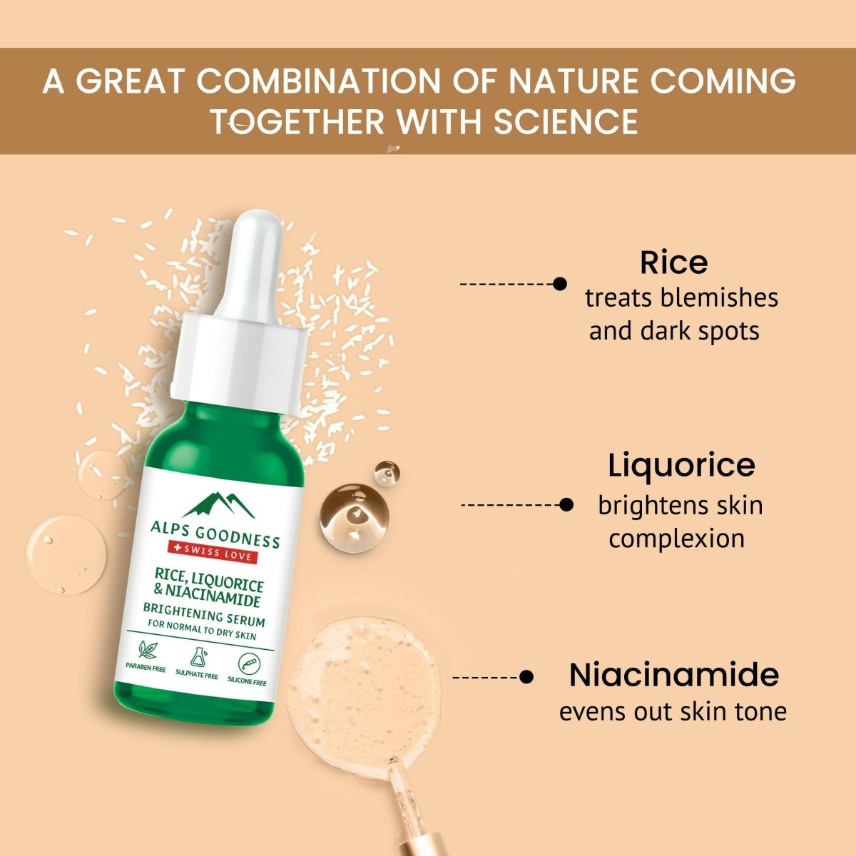 Alps Goodness Rice Liquorice & Niacinamide Brightening Serum | Grocsy