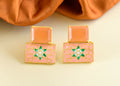 Joban Fashion Women Brass Peach Onyx Earrings | Grocsy