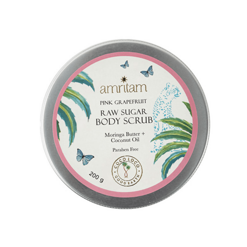 Amritam by Good Earth Pink Grapefruit Raw Sugar Body Scrub | Grocsy