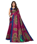 Vamika purple Printed Art Silk Saree | Grocsy