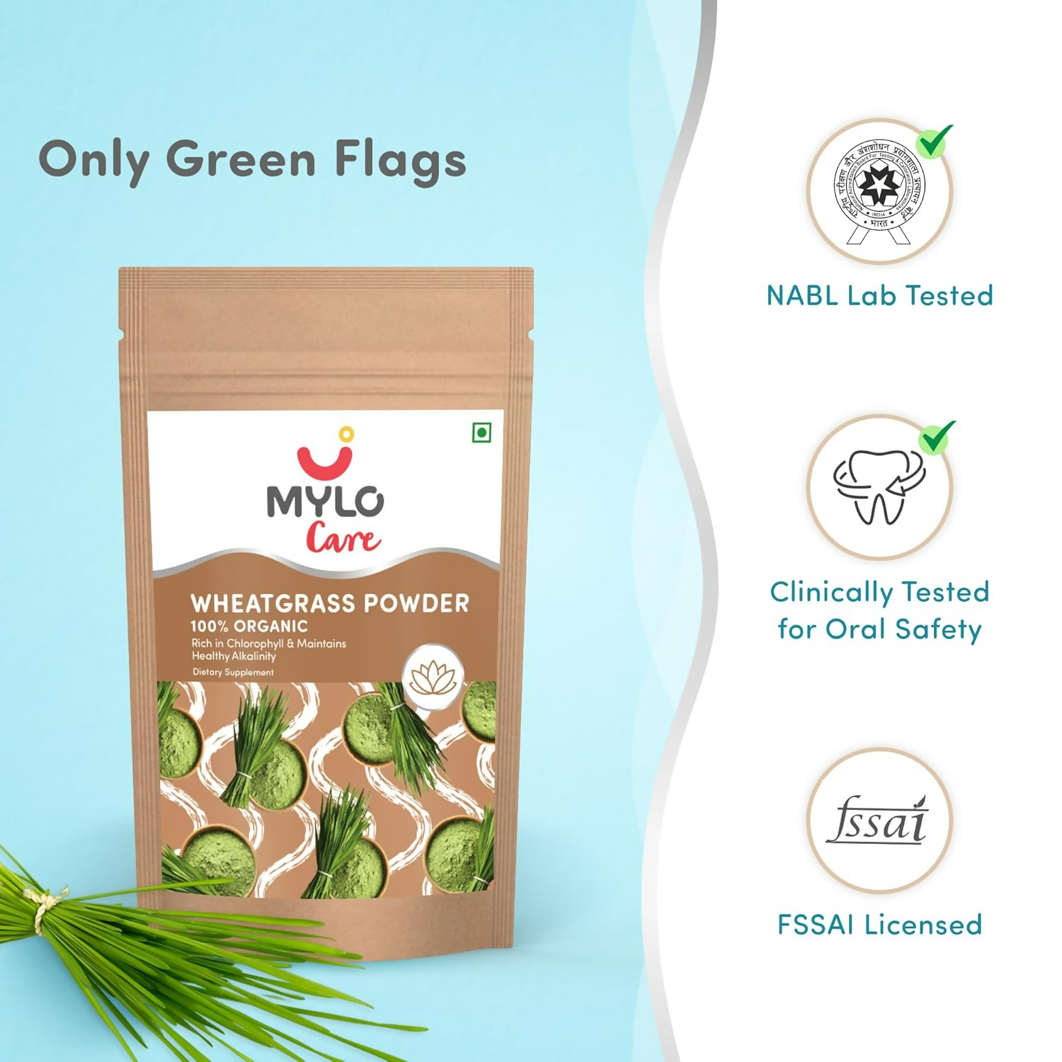 Mylo Care 100% Natural Wheatgrass Powder | Grocsy