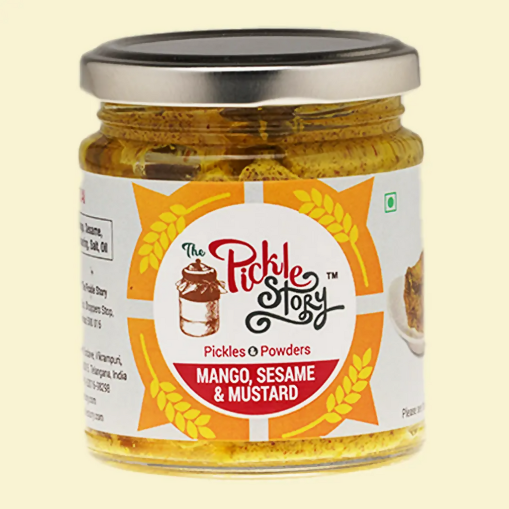 The Pickle Story Mango, Sesame & Mustard (no chilly powder) - Uppukai Pickle | Grocsy
