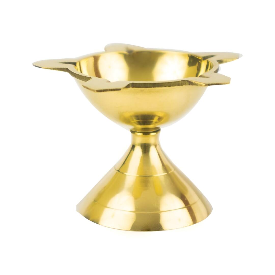 Spillbox Gold-Toned Brass Diya Pooja Essential | Grocsy