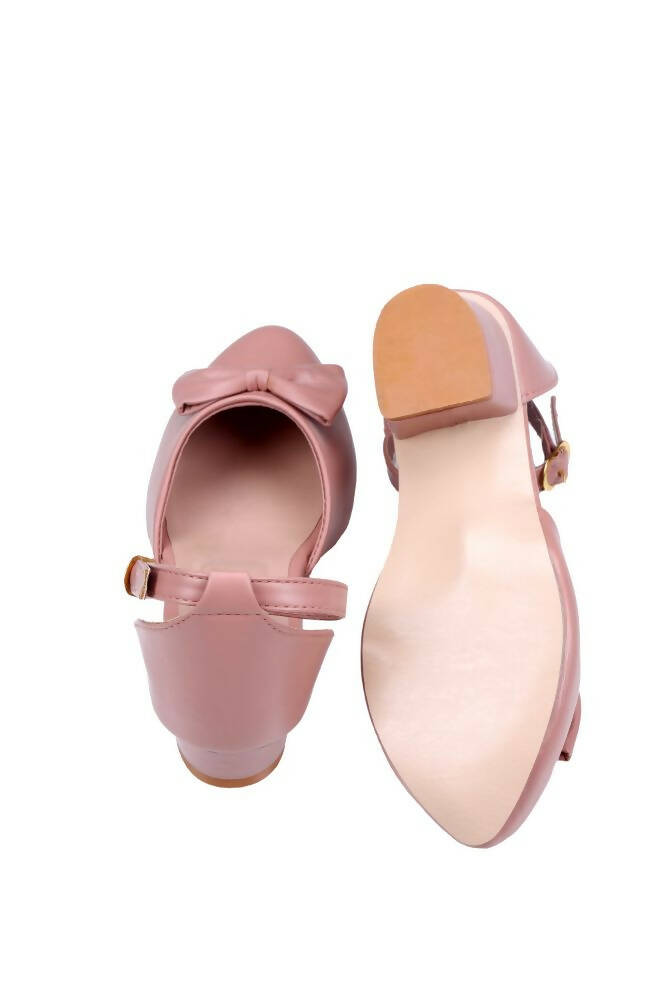 Tiny Bugs Girls Bow Embellished Ballerinas - Peach | Grocsy