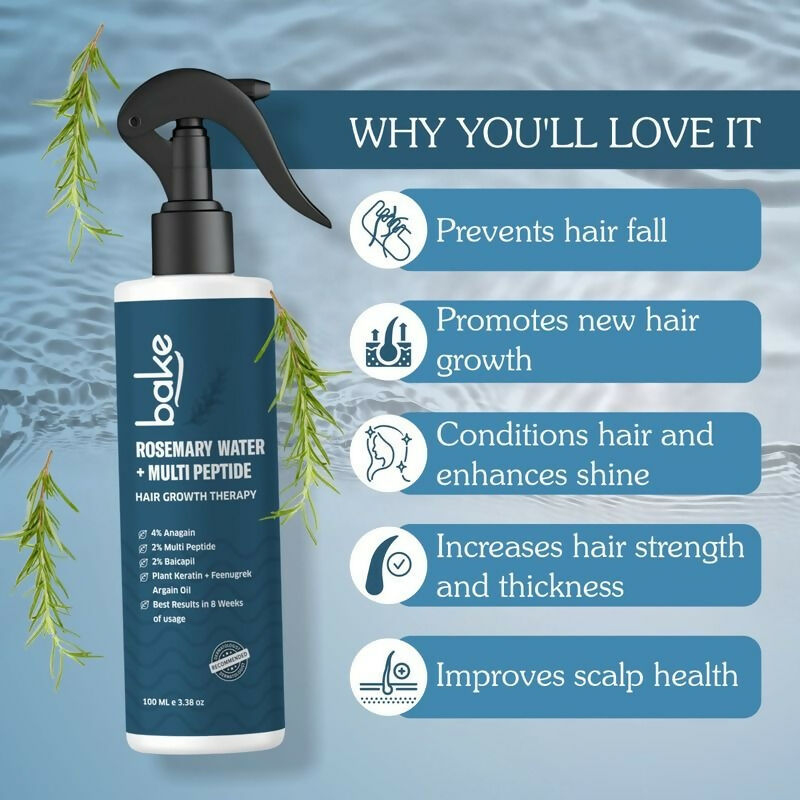 Bake Rosemary Water Hair Growth Spray With 4% Anagain, 2% Baicapil, Plant Keratin | Grocsy