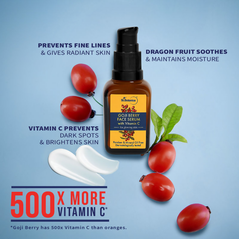 St.Botanica Goji Berry Face Serum With Goji Berry & Vitamin C For Youthful Glow | Grocsy