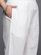 Ahalyaa Women's Traditional wear Kurta Set - White | Grocsy