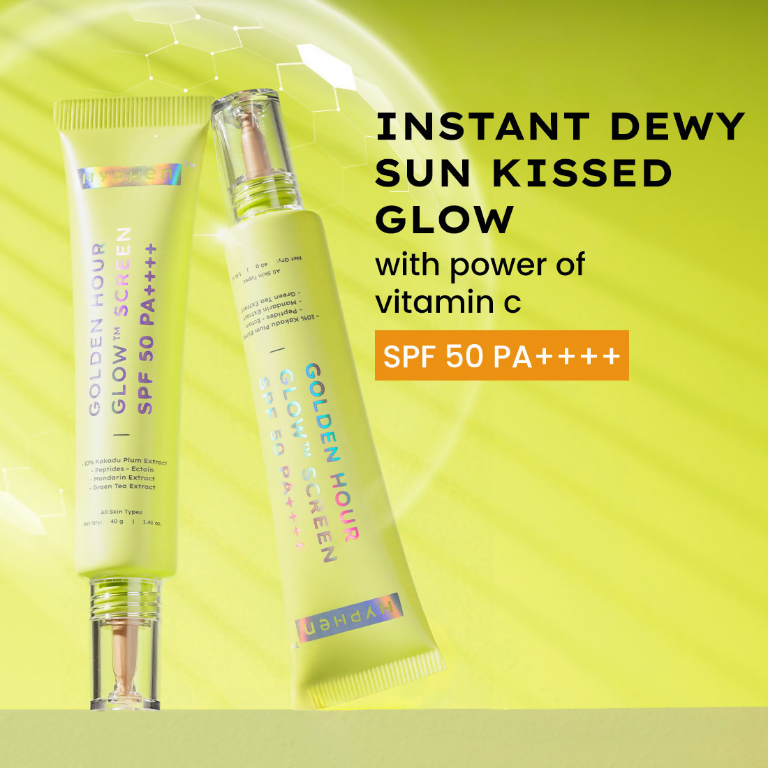 Hyphen Golden Hour Glow Sunscreen SPF 50 PA++++ | Grocsy