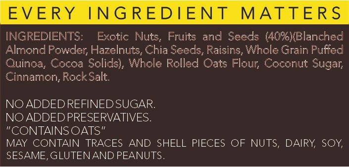 Thenibblebox Chocolate & Hazelnut Almond flour Superfood Porridge Instant Breakfast Mix | Grocsy