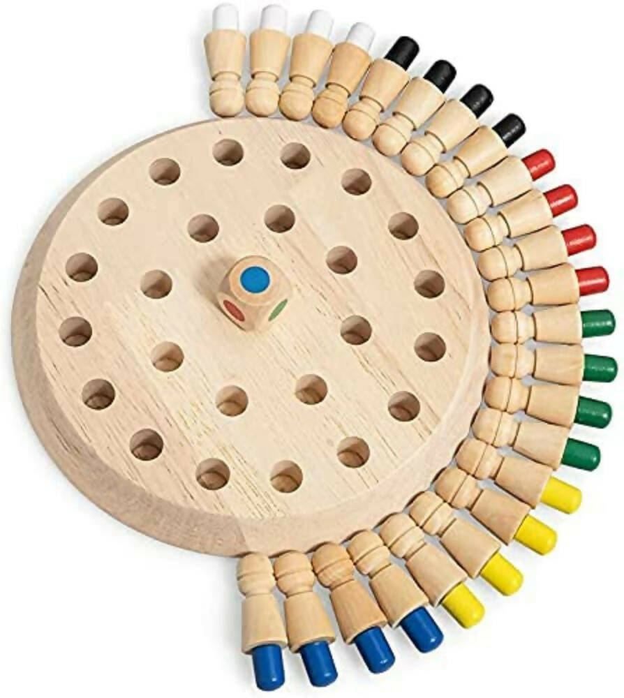Kraftsman Wooden Memory Chess Game for Kids | Color Memory Chess Game | Educational Toy | Grocsy