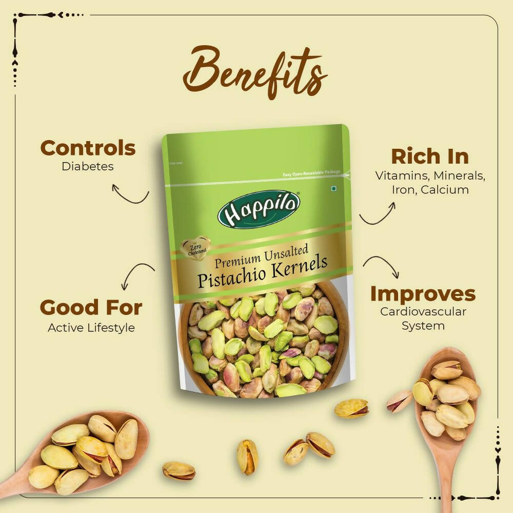 Happilo Premium Unsalted Pistachio Kernels | Grocsy
