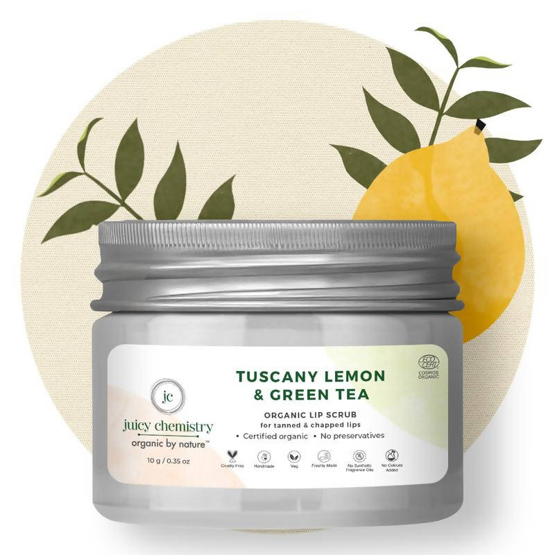 Juicy Chemistry Tuscany Lemon & Green Tea Lip Scrub | Grocsy