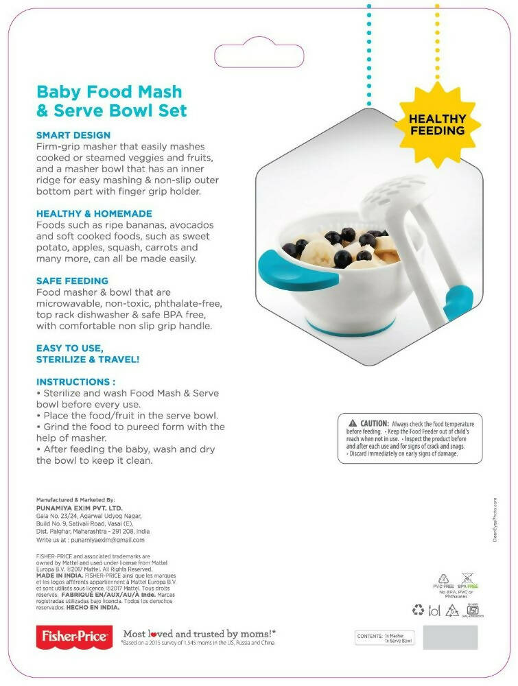 Fisher Price Baby Food Mash and Serve Bowl | Grocsy