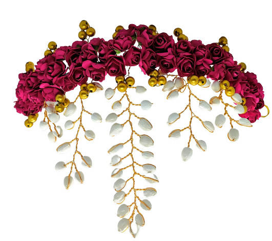 Pink Bridal Hair Juda Gajra | Grocsy