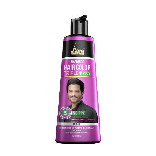 VCare Shampoo Hair Color Triple Plus - Black Color | Grocsy