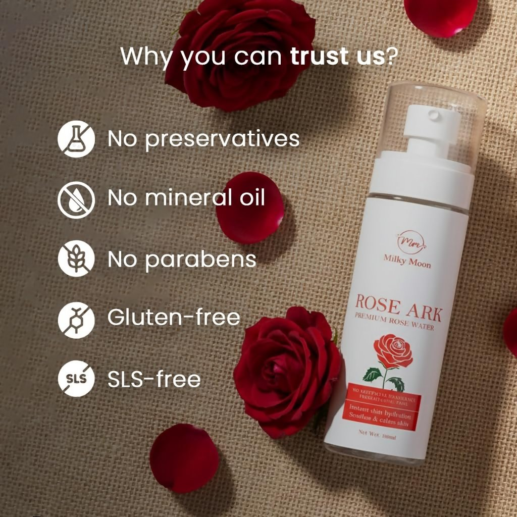Milky Moon Rose Ark Premium Rose Water/Face Toner | Grocsy