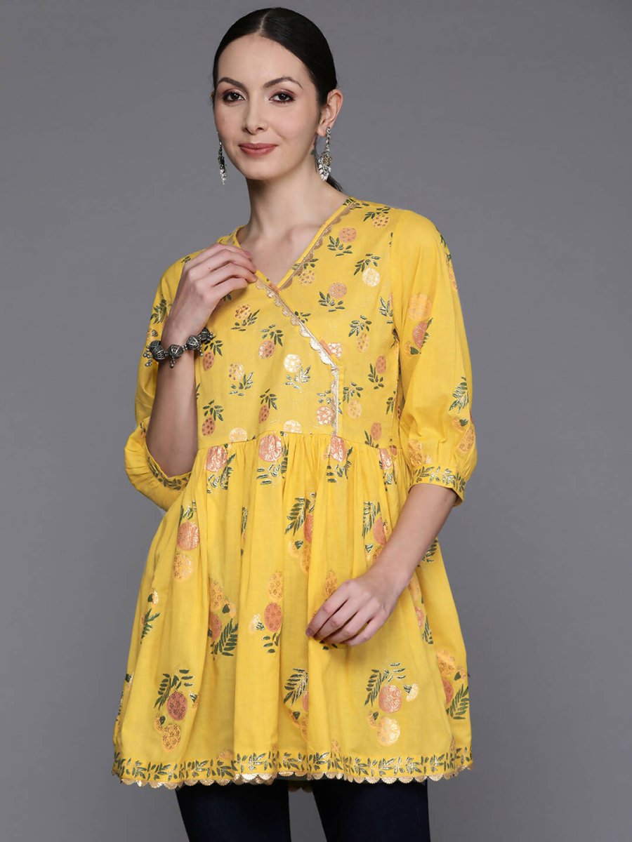 Ahalyaa Women's Traditional wear Tunic - Mustard | Grocsy