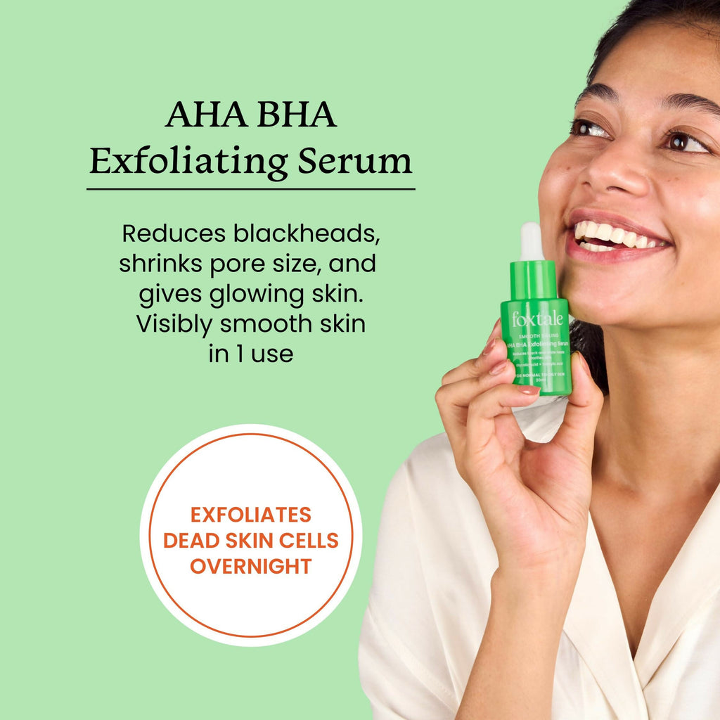 Foxtale 2% Salicylic Acid AHA BHA Exfoliating Serum with Niacinamide, Fights Acne, Reduces Blackheads & Whiteheads, Reduces Excess Oil & Bumpy Texture | Grocsy