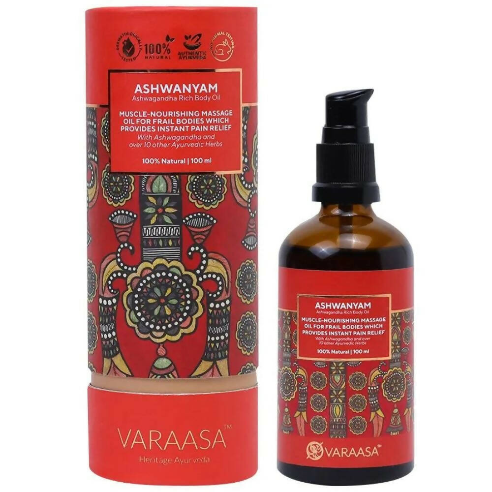 Varaasa Ashwanyam Ashwagandha-Rich Body Oil | Grocsy